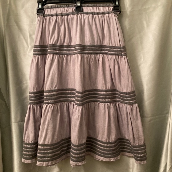 🌟⚡️HOST PICK🌟 Avatar Fair Trade Gray Tiny Waist Peasant Skirt W/Stripes XXS-XS - Picture 1 of 13